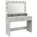 Moderner Schminktisch mit USB-Beleuchtung, Beton Grau, 100x41x135 cm