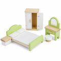 Bigjigs Toys Puppenhaus Schlafzimmermöbel-Set für Kinder ab 3 Jahren