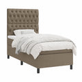 Hochwertiges Boxspringbett 100x200 cm in Taupe mit verstellbarem Kopfteil und Taschenfederkern