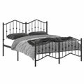 Metallbettgestell Schwarz 135x190 cm mit Stauraum, Lattenrost und stabilem Stahlrahmen