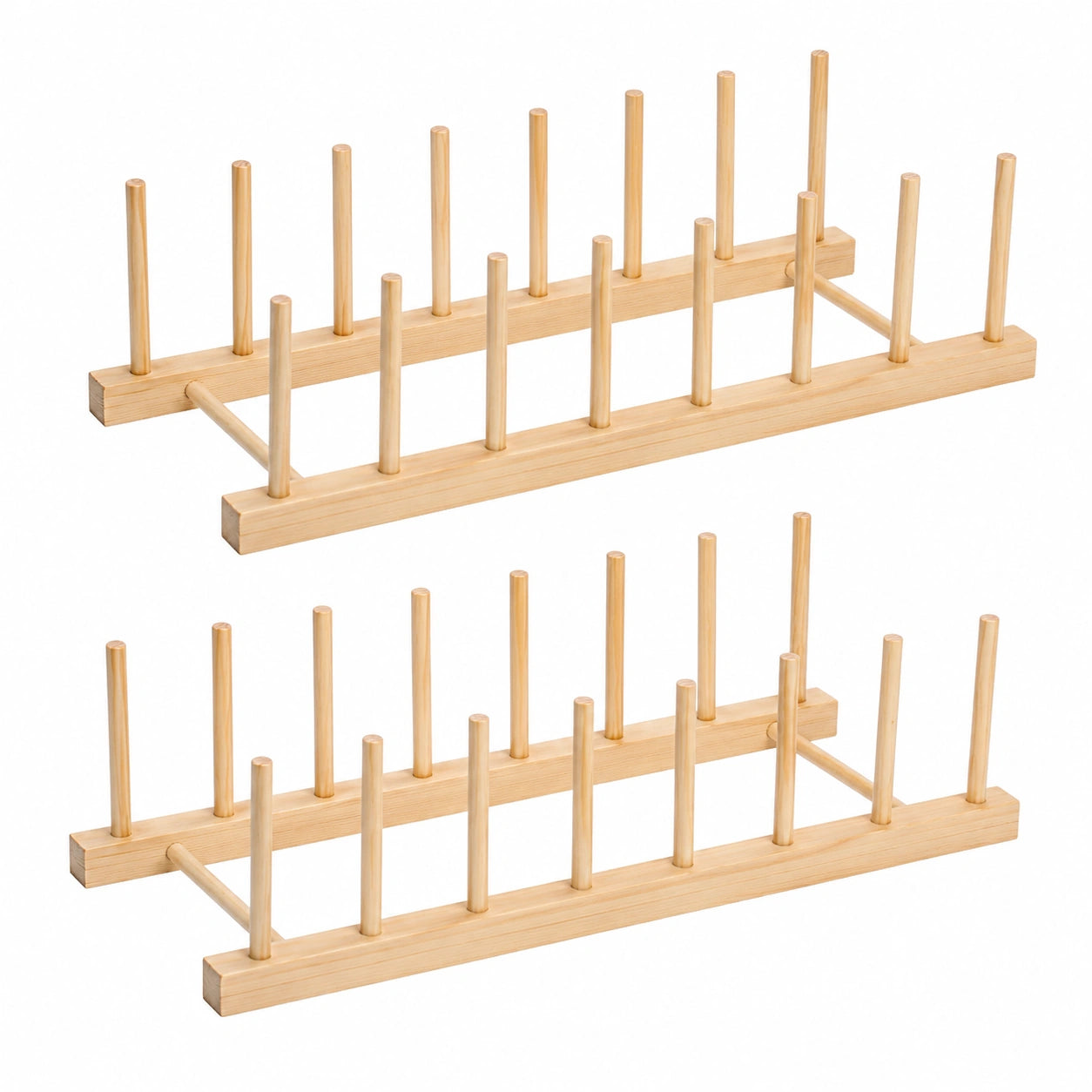 Holz Geschirrständer für Teller und Topfdeckel, Multifunktionaler Abtropf- und Schneidebretthalter