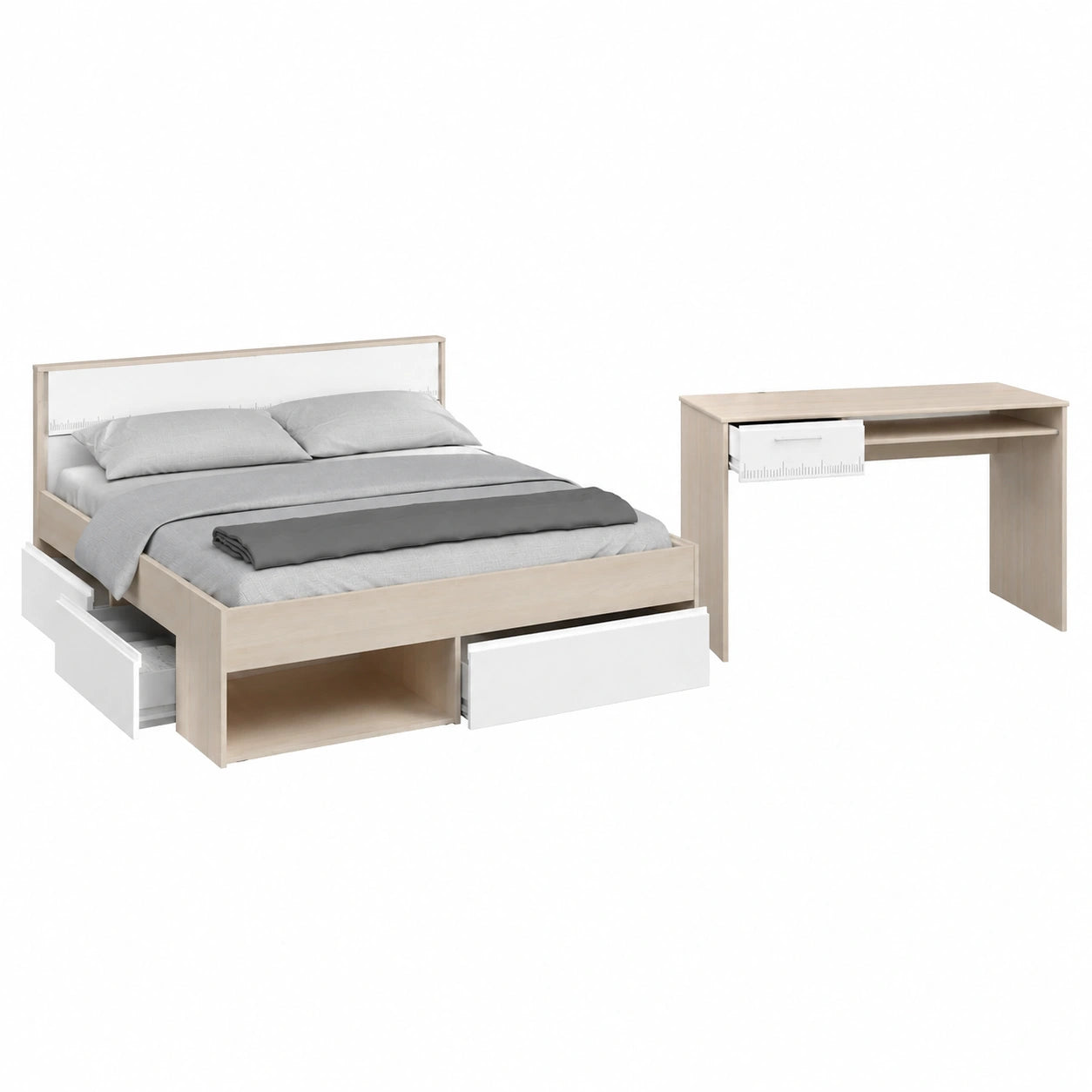 Parisot Schlafzimmer-Set Most Akazie-Weiß mit Modernem Design