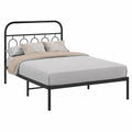 Metallbettgestell mit Kopfteil, 100x190 cm, Schwarz, Inkl. Lattenrost und Stauraum, Robustes Schlafzimmer-Set für Matratzen