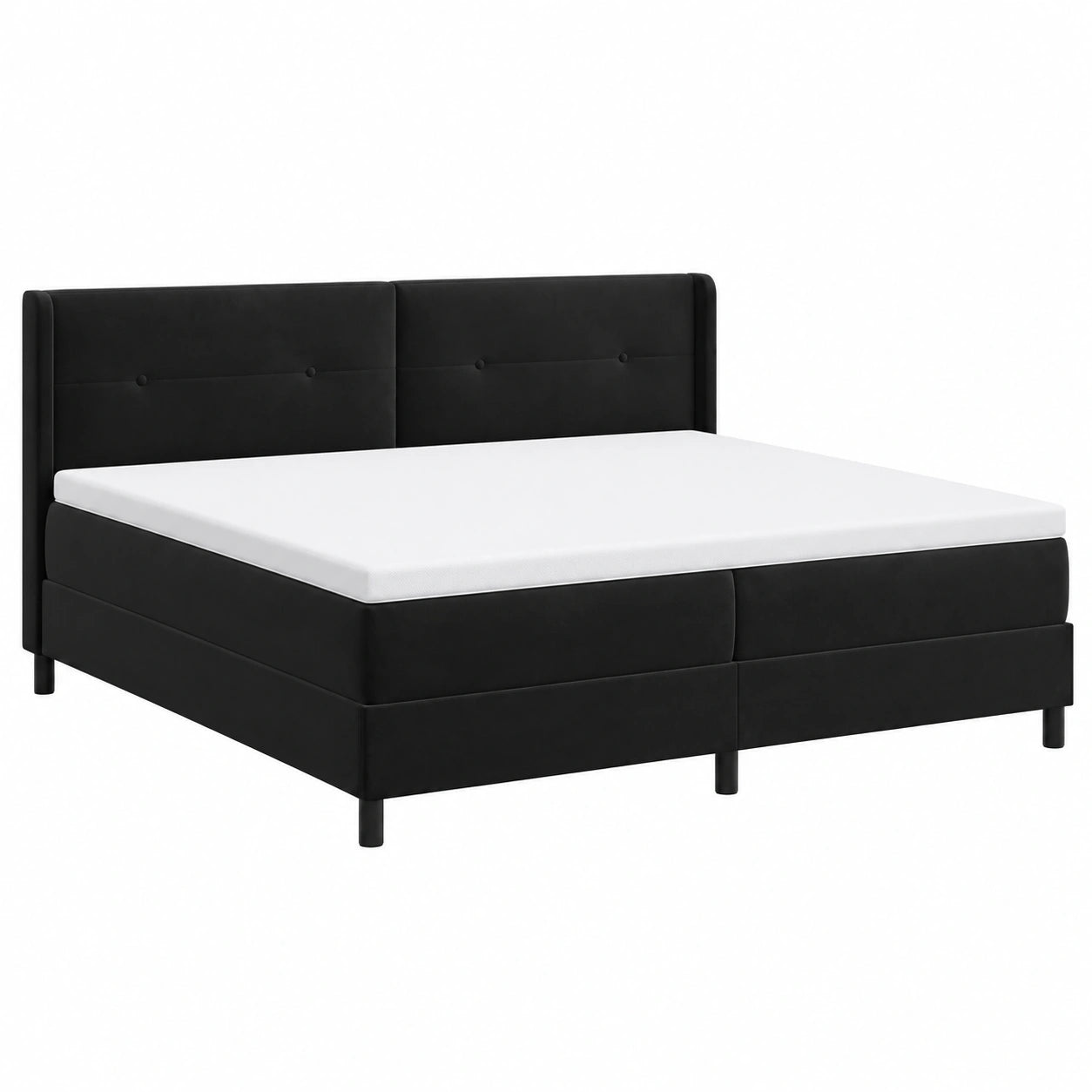 Luxus Boxspringbett 200x200 cm aus Samt, modernes Design, inklusive Matratze