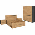 Modernes 4-teiliges Schlafzimmer-Set Canu in Eiche und Anthrazit