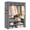 Vielseitiger SONGMICS Stoffkleiderschrank mit Ablagen und Seitentaschen, 45 x 127 x 176 cm, grau