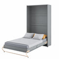 Lenart Vertikales Schrankbett 120x200 cm - Klappbares Funktionsbett mit Schrank - Concept Pro CP02 in Grau Matt