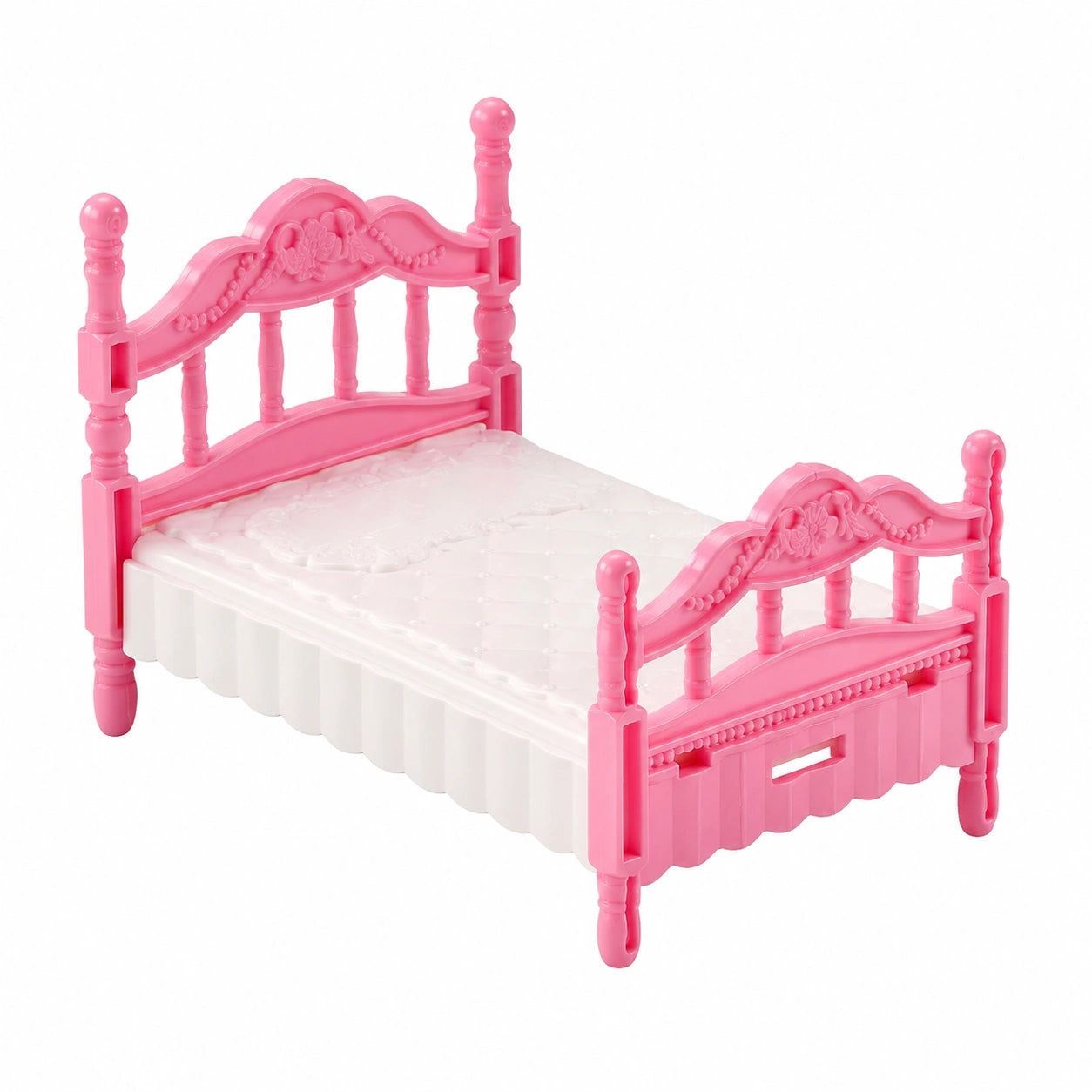Realistische Puppenhaus-Möbel, 4er-Set: Schlafzimmer, Küche, Bad und Wohnzimmer