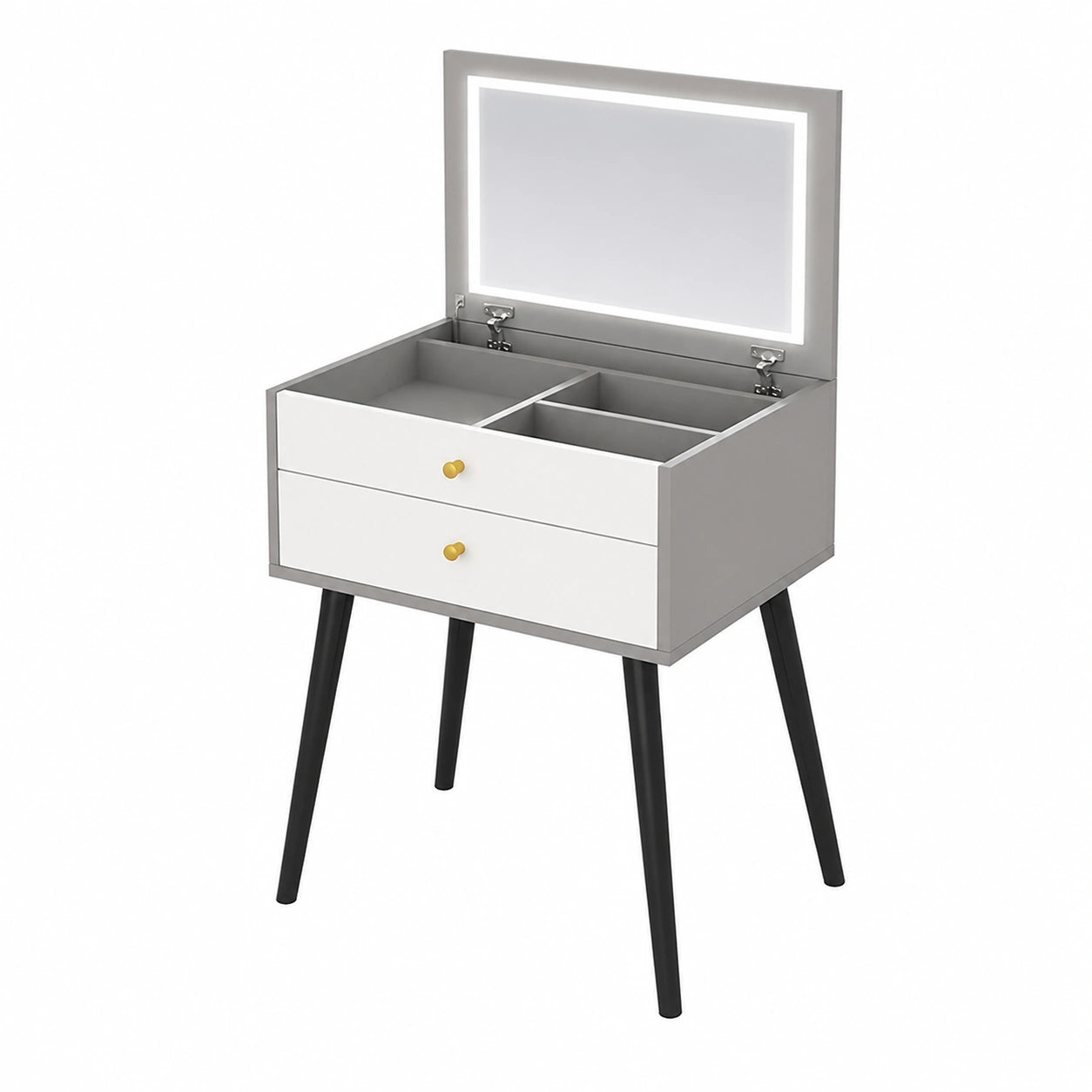 Moderner Schminktisch mit Hocker und Stauraum, inklusive Spiegel, für Schlafzimmer, 50 x 40 x 78 cm