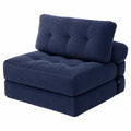 Verstellbares Schlafsofa mit Kissen, 3-in-1 Komfort Bettsofa für Wohn- und Schlafzimmer, Faltbarer Loungesessel in Blau