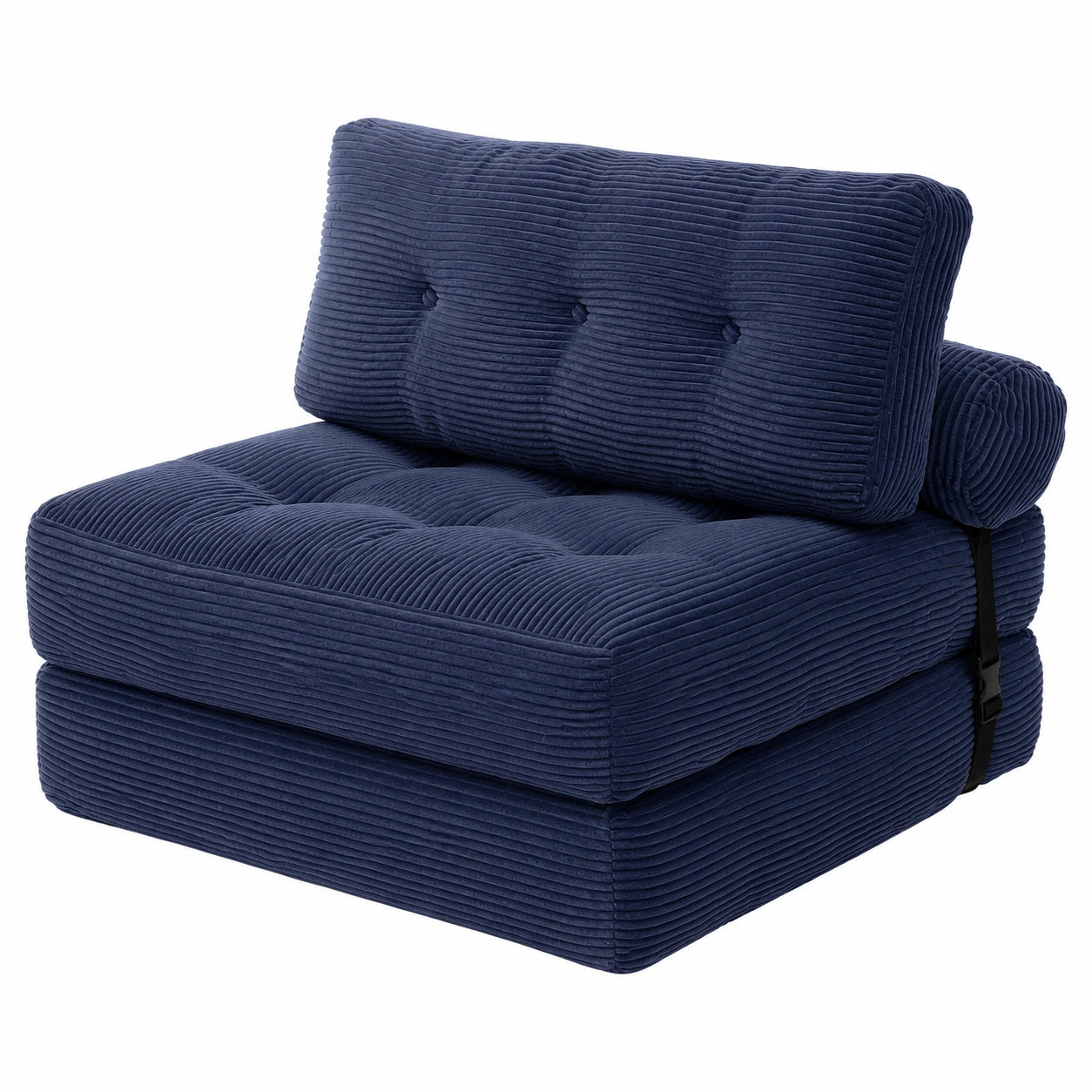Verstellbares Schlafsofa mit Kissen, 3-in-1 Komfort Bettsofa für Wohn- und Schlafzimmer, Faltbarer Loungesessel in Blau