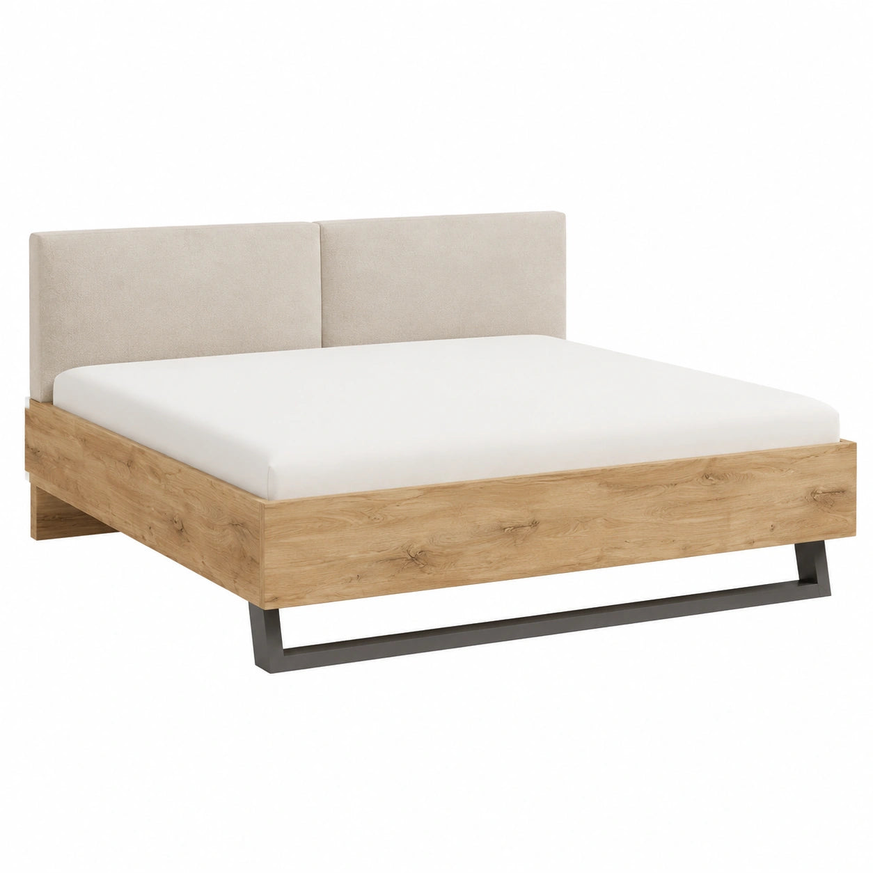 Komplett-Schlafzimmer Set Daria, 4-teilig, mit Schrank und Bett in Eichenoptik/Weiß