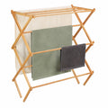 Bambus Handtuchständer mit 11 Stangen und 6 Ebenen, 106x74x36 cm, natürliches Design